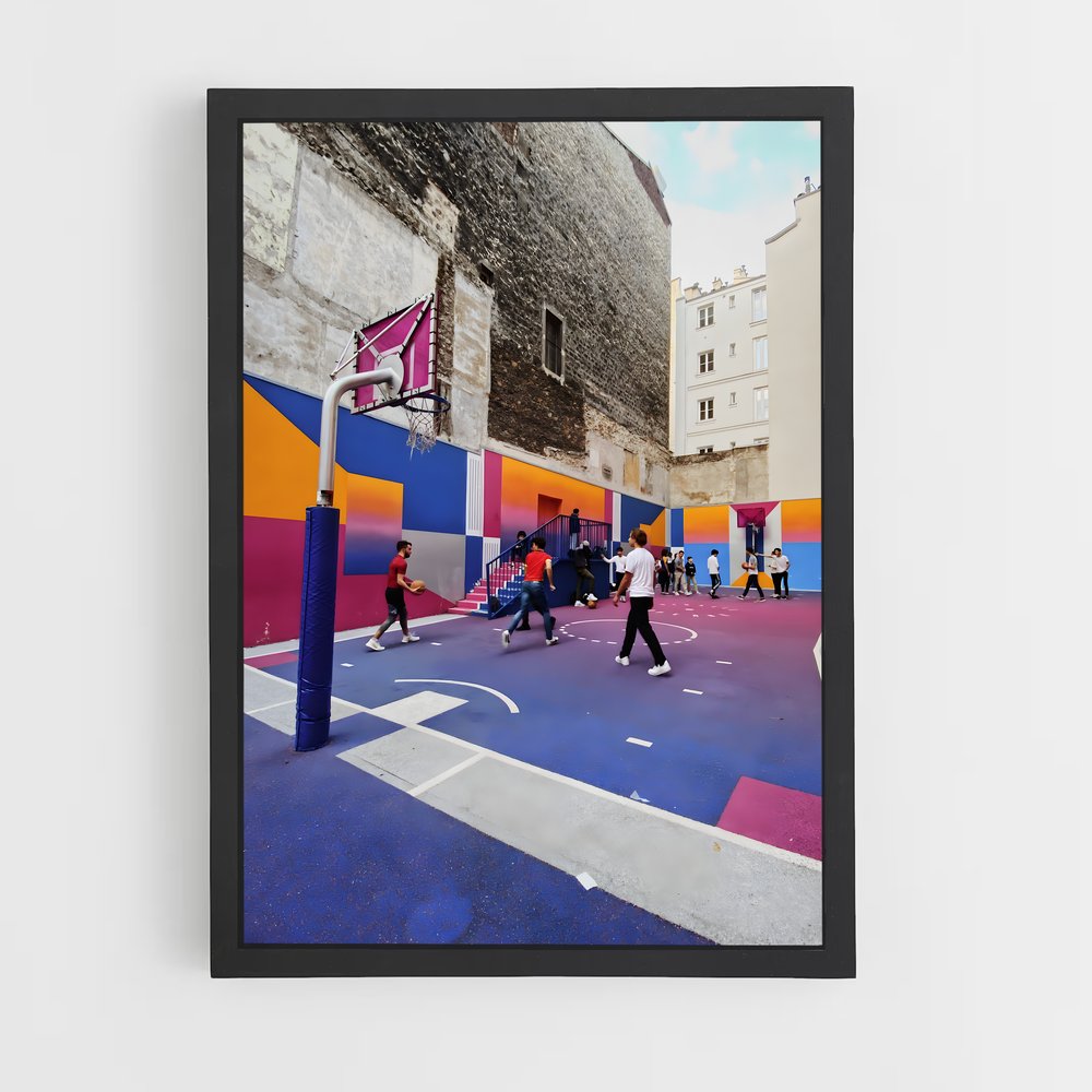 Poster Streetball à Paris – affiche Basketball (vue 2)